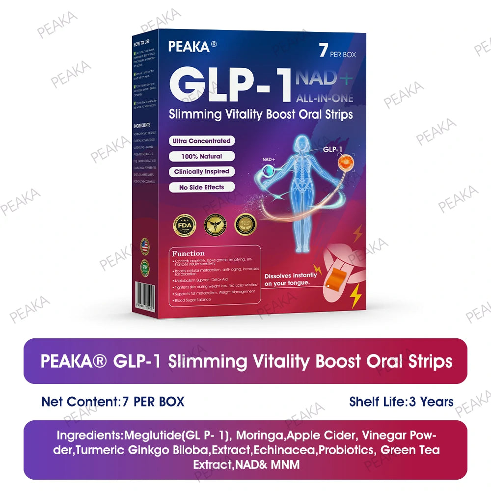 Official Store | PEAKA® GLP‑1 Slimming Vitality Boost Oral Strips 🥇 NAD+ Natural Formula with Moringa & Herbal Extracts | Visible results in 7 days ✅ Supports weight loss, heart health, blood sugar, sleep, joints & more.