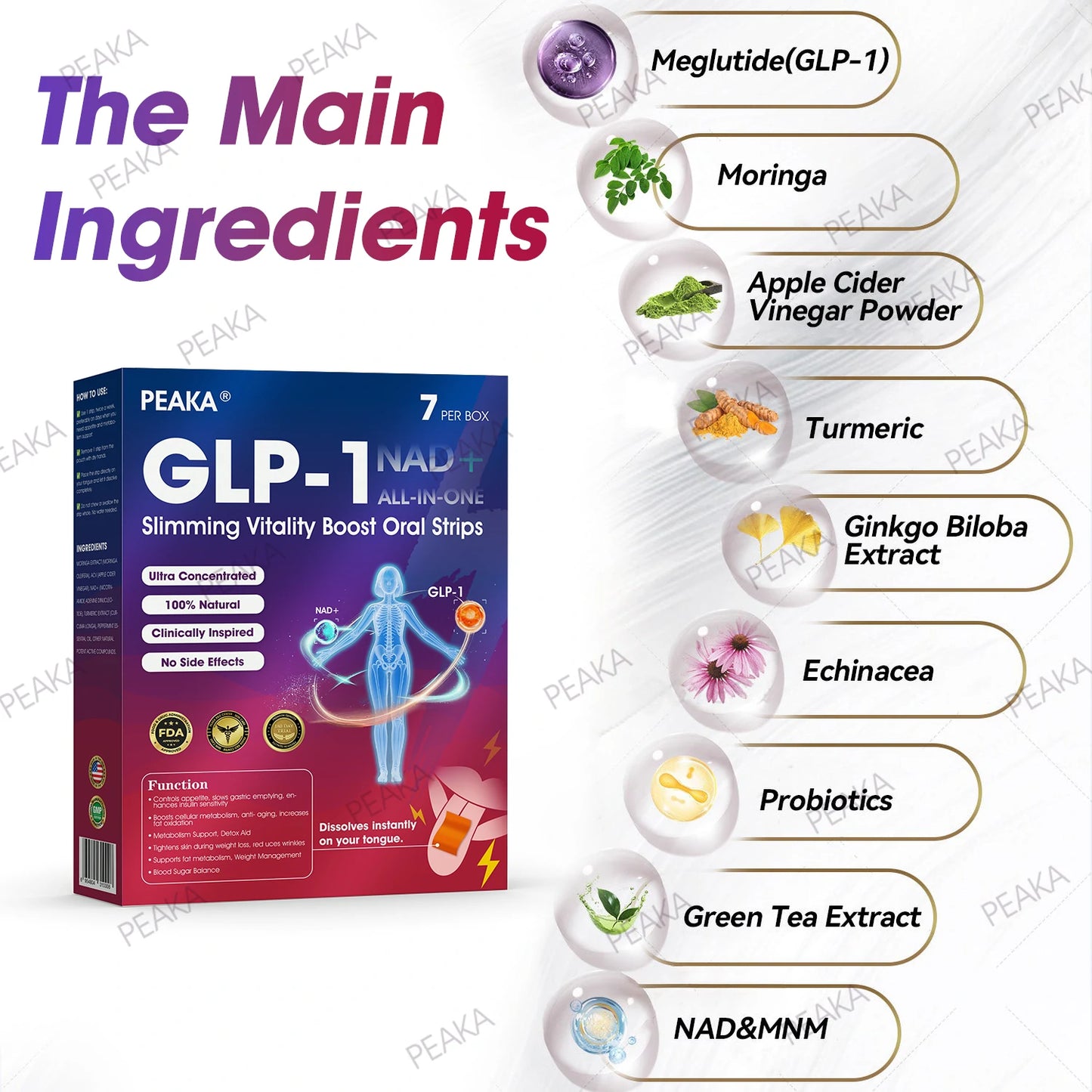 Official Store | PEAKA® GLP‑1 Slimming Vitality Boost Oral Strips 🥇 NAD+ Natural Formula with Moringa & Herbal Extracts | Visible results in 7 days ✅ Supports weight loss, heart health, blood sugar, sleep, joints & more.
